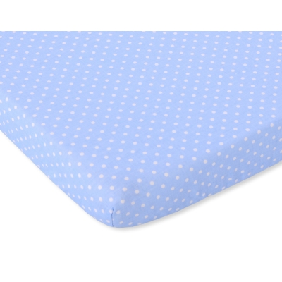 Hoeslaken 140x70 cm voor Ledikant  Blauw Polkaprikker