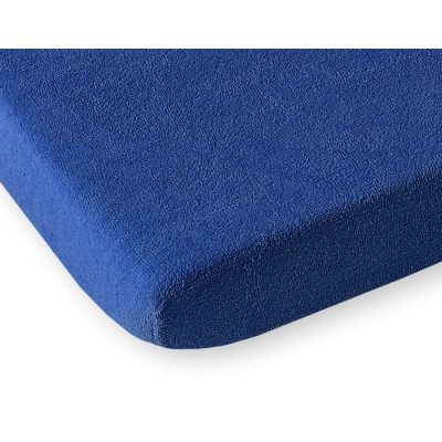 Hoeslaken van Frotte (Badstof) voor Kinderbed 80x200 cm Donkerblauw