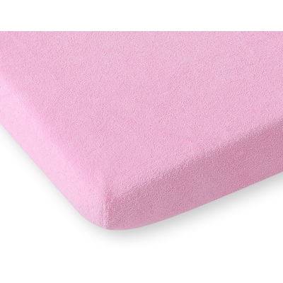 Hoeslaken van Frotte (Badstof) voor Kinderbed 80x200 cm Roze