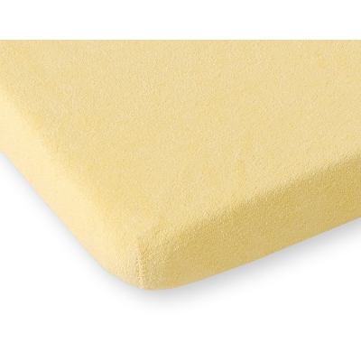 Hoeslaken van Frotte (Badstof) voor Ledikant 140x70 cm Geel