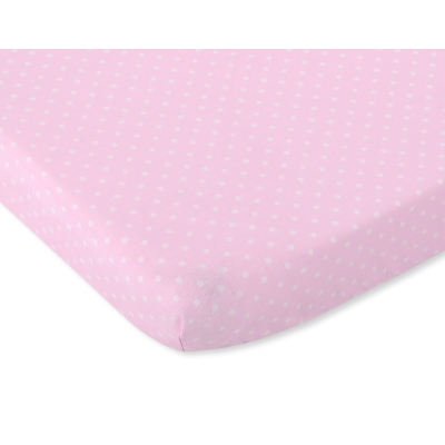 Hoeslaken van Katoen voor Ledikant 120x60 cm Roze Polkaprikker