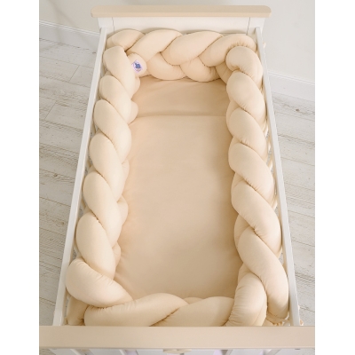 Hoofdbeschermer Gevlochten 360cm Ledikant Beige