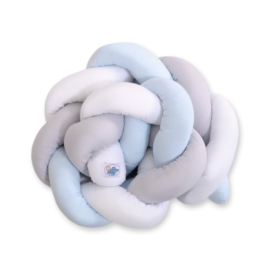 Hoofdbeschermer Gevlochten voor Ledikant 180cm  Blauw Wit Grijs