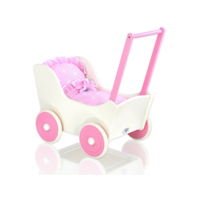 Houten Poppenwagen Wit