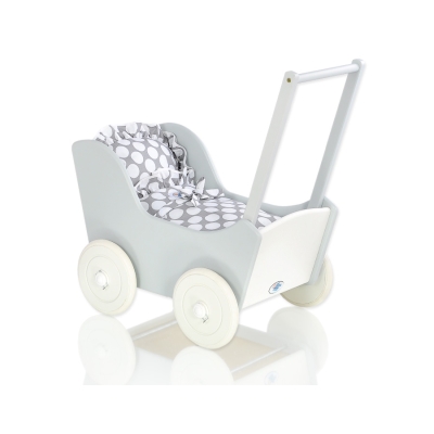Houten Poppenwagen Wit Grijs