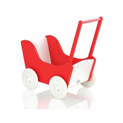 Houten Poppenwagen Wit Rood