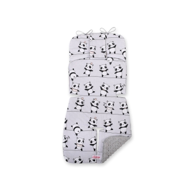 Inlegkussen Kinderwagen Grijs Panda