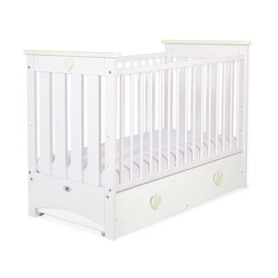 Kinderbed 120x60 cm met Lade - Lorenzo III MAXI Ivoor Wit