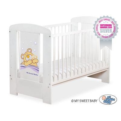 Kinderbed 120x60 cm - Tedy Bear Barnaba Wit Teddy Bear Branaba