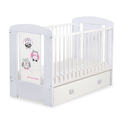 Kinderbed met Lade 120x60 cm - Owls Bigi Zibi & Adele MAXI Gelukkige Uilen