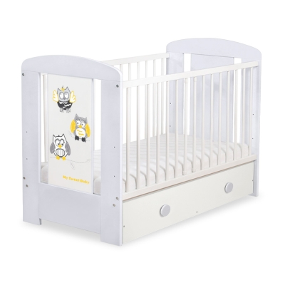 Kinderbed met Lade 120x60 cm - Owls Bigi Zibi & Adele MAXI Gelukkige Uilen