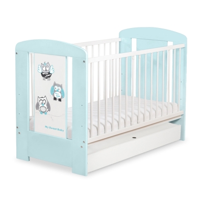 Kinderbed met Lade 120x60 cm - Owls Bigi Zibi & Adele STANDARD Gelukkige Uilen