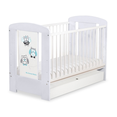 Kinderbed met Lade 120x60 cm - Owls Bigi Zibi & Adele STANDARD Gelukkige Uilen