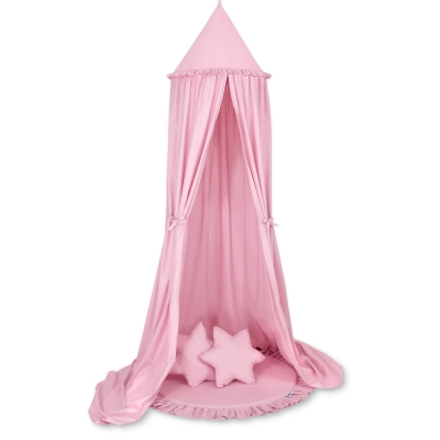 Klamboesluier voor Kinderkamer + Speelmat Kussenset  Roze