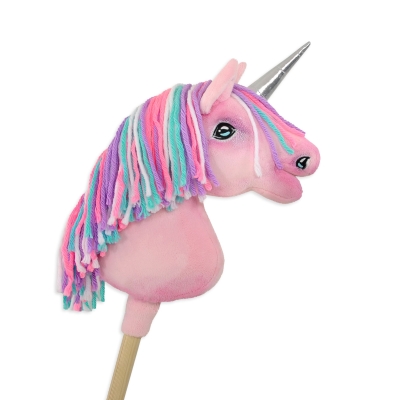 Kleine eenhoorn  stok Roze met gekleurde Manen