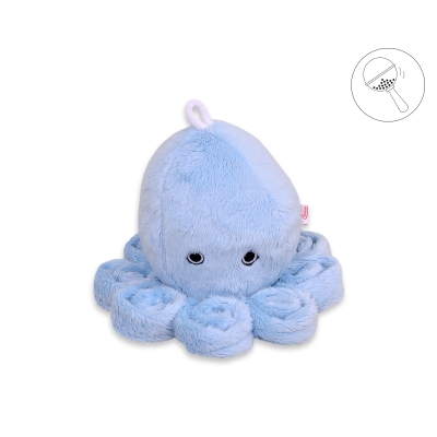 Knuffelige Octopus met Rammelaar Blauw