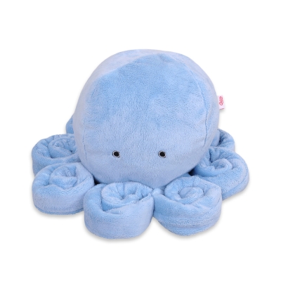 Knuffelige Octopus met Rammelaar Blauw