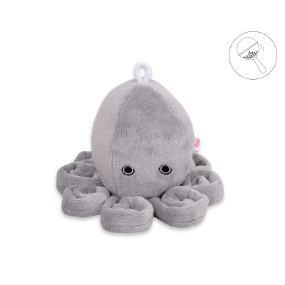 Knuffelige Octopus met Rammelaar Grijs