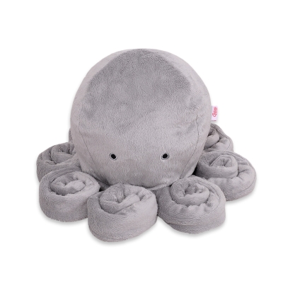 Knuffelige Octopus met Rammelaar Grijs