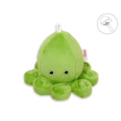 Knuffelige Octopus met Rammelaar Groen