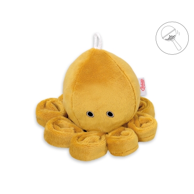Knuffelige Octopus met Rammelaar Honing Mosterd