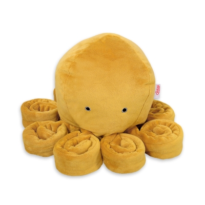 Knuffelige Octopus met Rammelaar Honing Mosterd