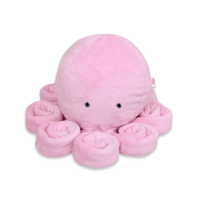 Knuffelige Octopus met Rammelaar Roze
