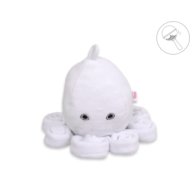 Knuffelige Octopus met Rammelaar Wit