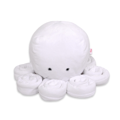Knuffelige Octopus met Rammelaar Wit