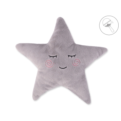 Kussen met Rammelaar LITTLE STAR Grijs