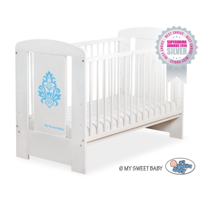 Ledikant 120x60 cm - Glamour Wit Blauw Glamour