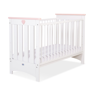 Ledikant 120x60 cm - Lorenzo III Wit Pastelroze
