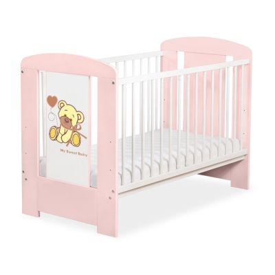 Ledikant 120x60 cm - Tedy Bear with bow Ivoor Poederroze Bear With Bow