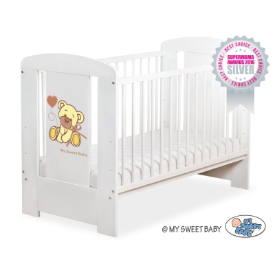 Ledikant 120x60 cm - Tedy Bear with bow Ivoor Wit Bear With Bow