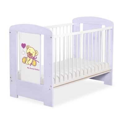 Ledikant 120x60 cm - Tedy Bear with bow Purper Bear With Bow