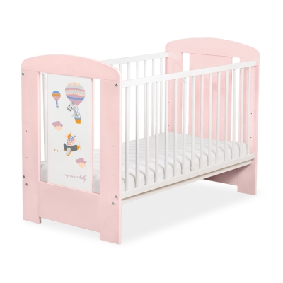 Ledikant Happy balloons 120x60 cm Poederroze