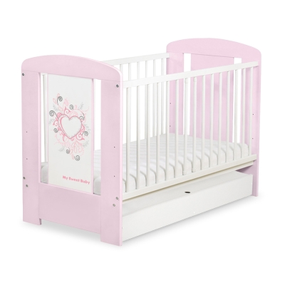Ledikant  met Lade 120x60 cm - Chic STANDARD Roze