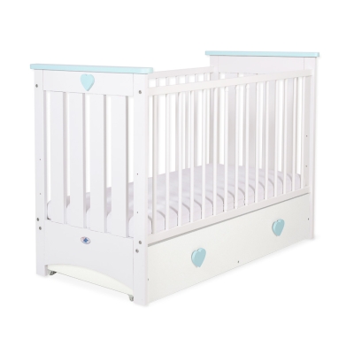 Ledikant met Lade 120x60 cm - Lorenzo MAXI Mint Wit