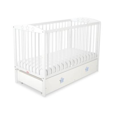 Ledikant met Lade 120x60 cm - Sterren MAXI Wit Sterren