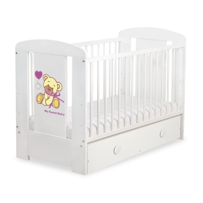 Ledikant met Lade 120x60 cm - Tedy Bear with bow MAXI Bear With Bow