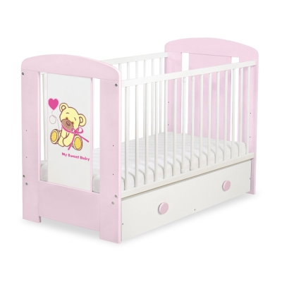 Ledikant met Lade 120x60 cm - Tedy Bear with bow MAXI Bear With Bow