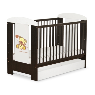 Ledikant met Lade 120x60 cm - Tedy Bear with bow STANDARD Ivoor Bear With Bow