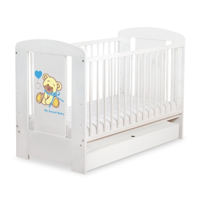 Ledikant met Lade 120x60 cm - Tedy Bear with bow STANDARD Ivoor Bear With Bow