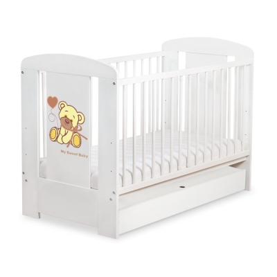 Ledikant met Lade 120x60 cm - Tedy Bear with bow STANDARD Ivoor Bear With Bow
