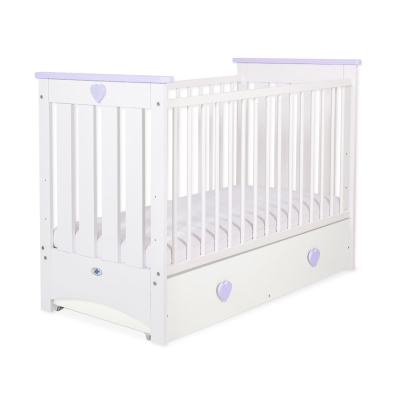 Ledikant met Lade Lorenzo MAXI Wit Purper
