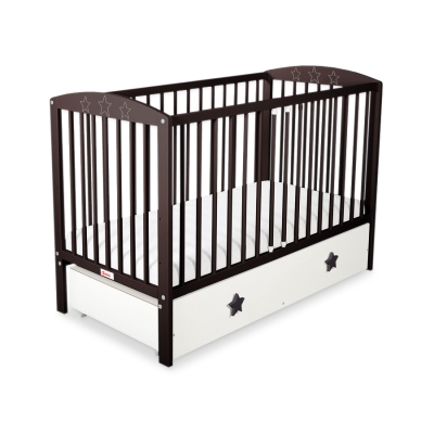 Ledikant met Lade Sterren voor Baby  120x60cm Matras Wielen MAXI Sterren