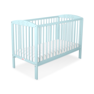 Ledikant Sterren voor Baby  120x60cm Matras Wielen Mint Sterren