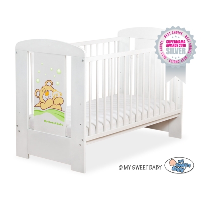 Ledikant Tedy Bear Barnaba 120x60 cm Wit Teddy Bear Branaba