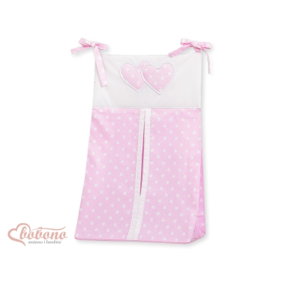 Luiertas - Harten Roze Polkaprikker