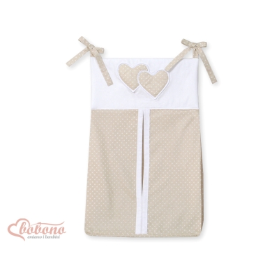 Luierzak  - Harten Beige Polkaprikker